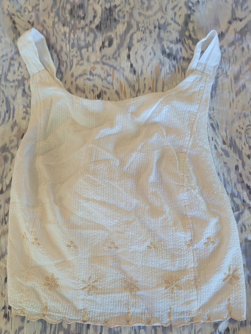 Free People NWOT Kayla Tie Back Embroidered Top in Plain White Combo sz LRG - Picture 14 of 14